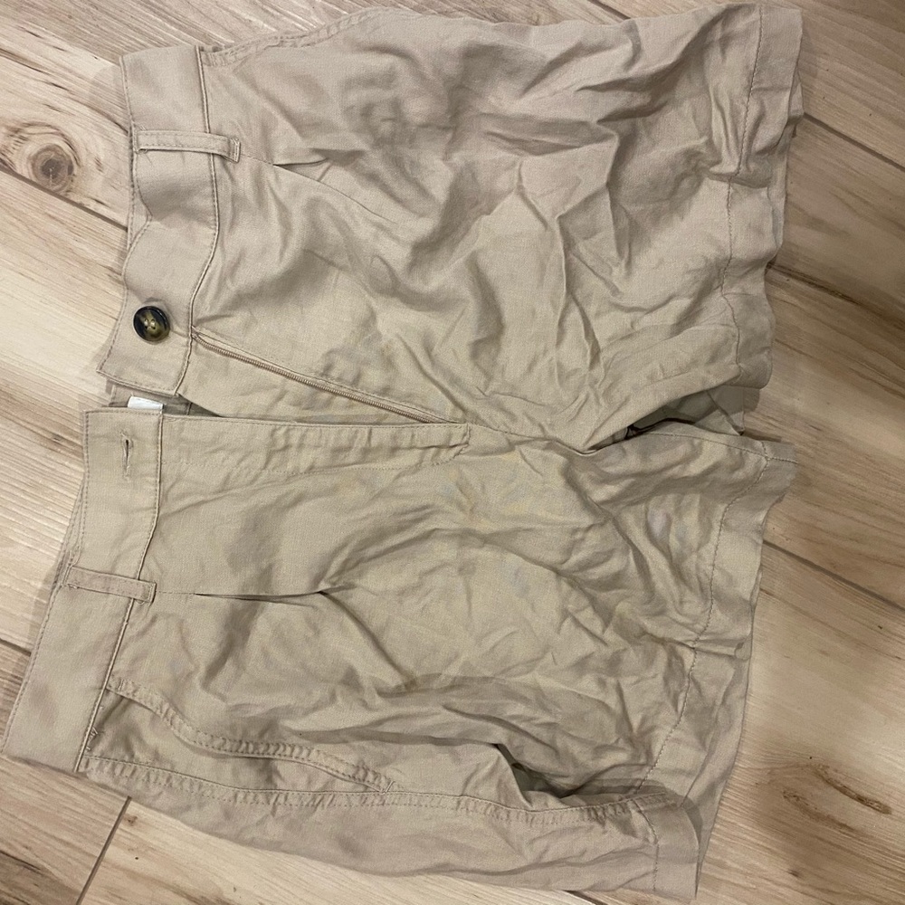 silky khaki shorts